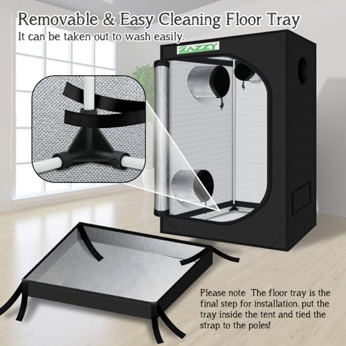 Image of zazzy 4x2 Grow Tent, 48 inchx24 inchx60 inch 600D Mylar Reflective Growing Tents