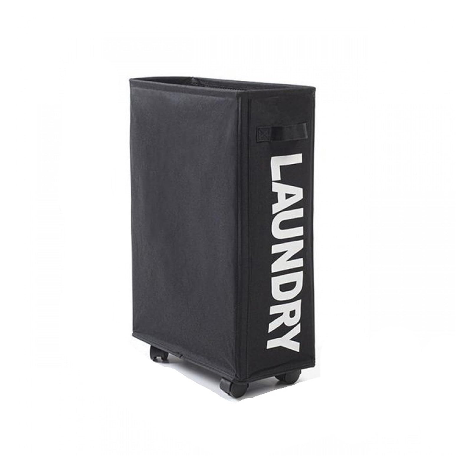 Large Foldable Waterproof Laundry Basket with Wheels, Multifunctional Storage for Clothes & Yoga Mat(Black)
