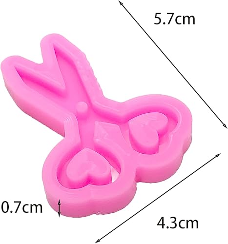 Miniatura 2 de 2 piezas de mini tijeras brillantes brillantes con forma de silicona para sastre DIY llavero de arcilla polimérica colgante de resina epoxi