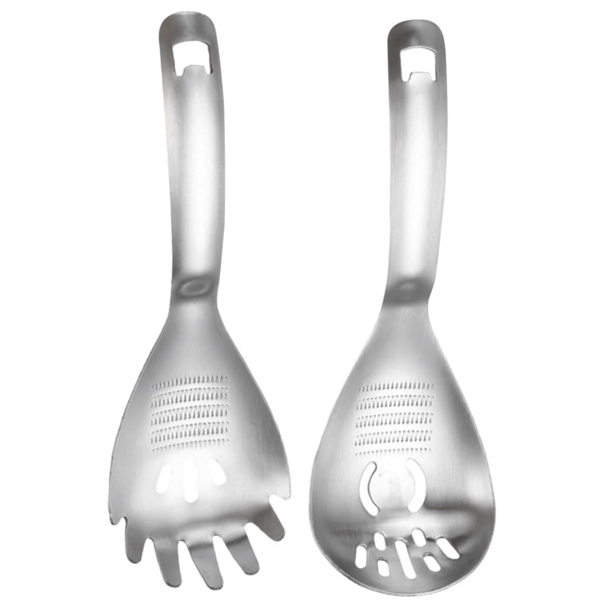 iplusmile 2pezzi Spremiaglio in Acciaio Inox per Cucina Grattugia per Radice e Tritaaglio Multifunzionale Cucchiaio in Acciaio Inox Incluso per Spremere Aglio e Altri Alimenti Complementari