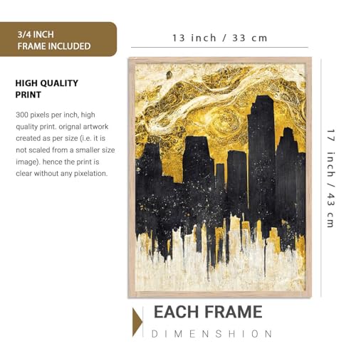 Image of kotart Aesthetic Modern Wall Decor Paintings with Frame for Home Decoration - Painting for Living Room Bedroom - Painting for Wall Decoration Set of 4 (Art 9, Big (13x17 or 13x13 inch))