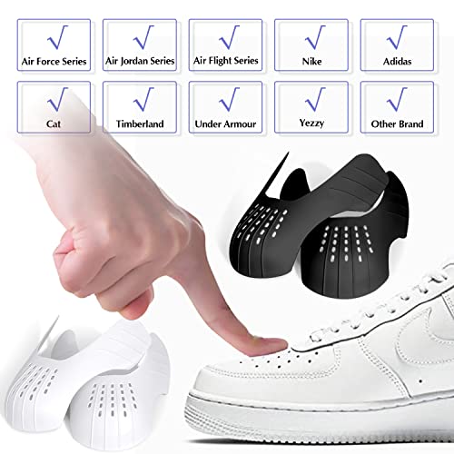 2023 Upgraded Shoe Crease Protector For Jordans Air Force 1 Dunks Low/High - 4 Pairs Gorygold Sneaker Crease Stopper Insert Guard For Men Women Youth Kids (Size L 9-15, White+Black) #TOP1