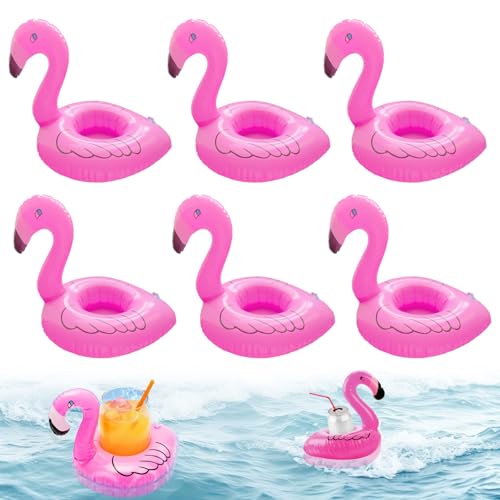 Flotador Inflable Posavasos para Bebidas en Piscina, 6 Piezas Flotabilidad Posavasos...