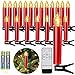 Produktbild FREEPOWER 10er Rot LED Kerzen Kabellos Weihnachtskerzen mit Fernbedienung Timer Flackern Dimmbar Warmweiß Weihnachtsbaumkerzen Außen Wasserdicht Innen Christbaum Beleuchtungmit 10 Batterien