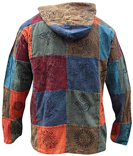 Chemise hippie grand-père ample et confortable à capuche - 4