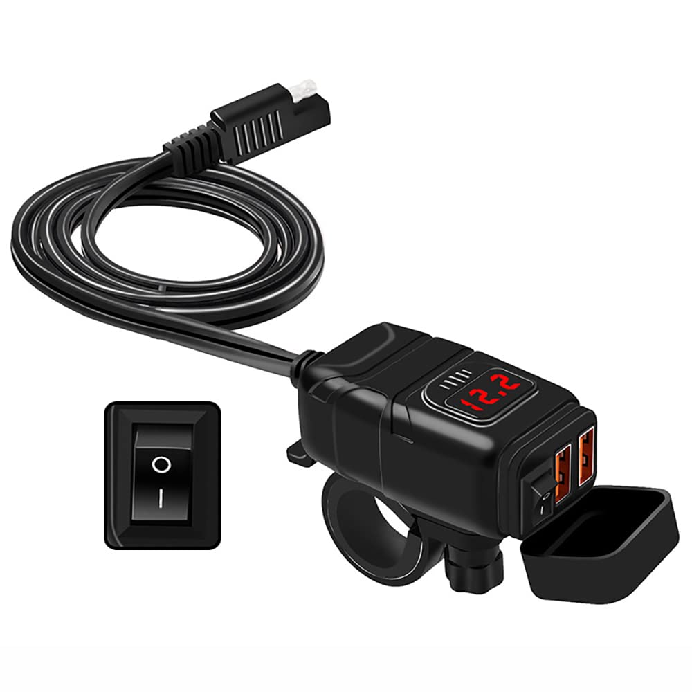 Riloer motorfiets mobiele telefoon oplader aluminiumlegering USB Dual