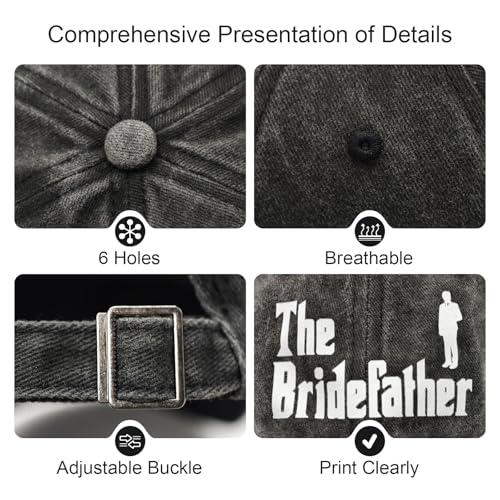 Image of Father of The Bride Gifts from Daughter, Wedding Day Gift for Father, Adjustable Hats