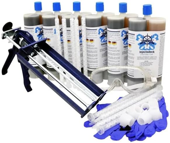 Large Boat Repair Kit -30 sqft. Structural Foam for Hatches, Gunwales, Bed Fuel Tanks. Consumes Water, Pass Moisture Meter Survey. Boat Deck Core Replacement Solution - injectadeck.com
