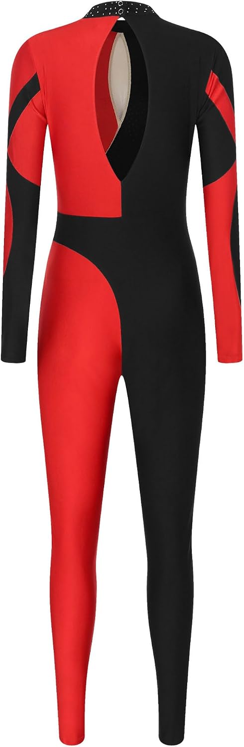 Loyan Women's Long Sleeve Unitard One Piece Gymnastics Jumpsuit Full Body Suits Dance Workout Fitness Bodysuit