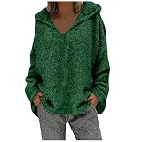 Generic Langarmshirt Damen Oversize Pullover Damen Atmungsaktiv Kurz Leichte Jacke Winddicht Wasserdicht Teddyfleece Jacke Lang Motorradjacke Kuschelpullover Damen M