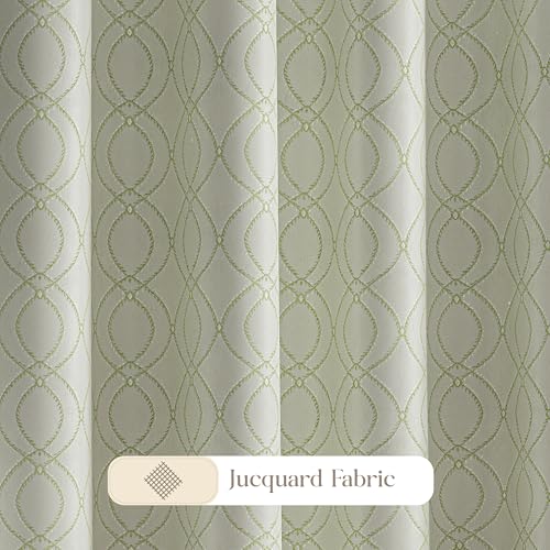 Image of Yellow Weaves 1 Pc Jacquard Oval Eyelet Window Curtain - Perfect for Home, Office, Bedroom, Living Room & Balcony - 5 Feet (Pastel Green)