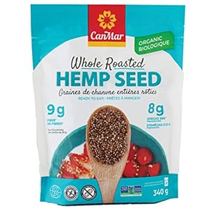 CanMar Organic Hemp Seed (12oz/340g) | Whole Roasted Hemp Seeds | Ready to Eat – Great Taste & Aroma | Ideal Plant Based…