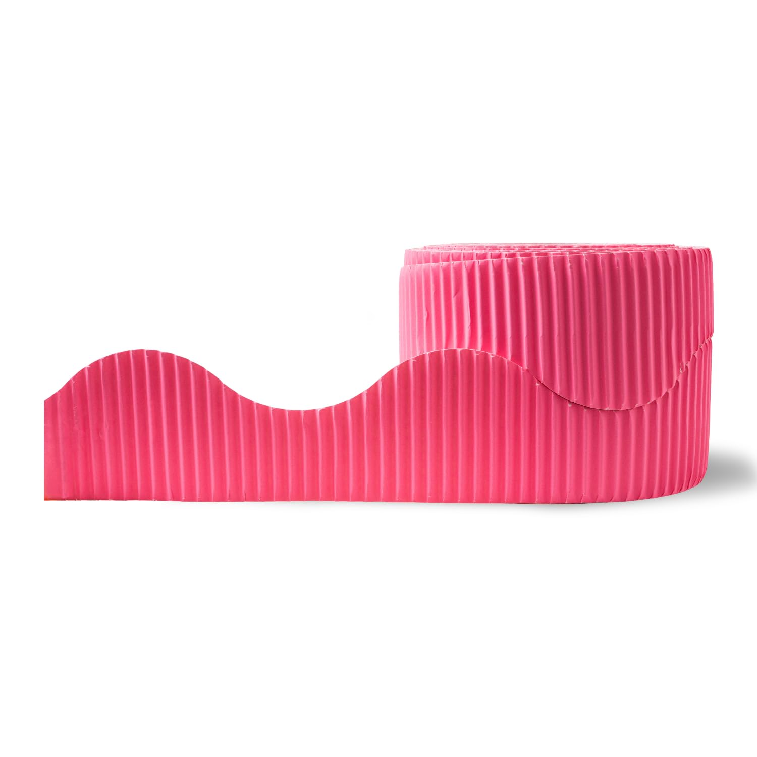 Hawksbill Pink Border Roll for Classroom Displays 57mm X 7.5m (15m When Split) – Scalloped Acid Free Fade-Resistant Border Roll