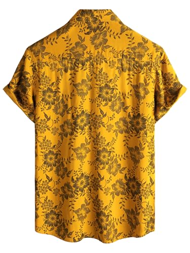 Image of JOTOOK Mens Hawaiian Shirt Short Sleeve Button Down Tropical Shirts Casual Floral Summer Beach Shirt