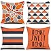 Set di 4 Cuscini Divano arancia Moderno Geometrico Cotone Biancheria Decorativo Copricuscini Divano 45x45cm