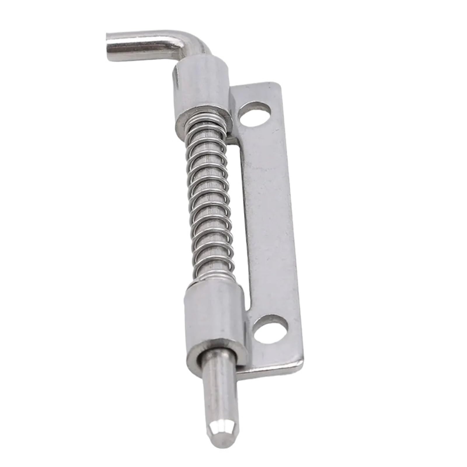 6pcs Left/Right Spring Latch Long Loaded Hinge Sliding Lock Barrel Bolt Household Hardware for Door(Silver-Right)