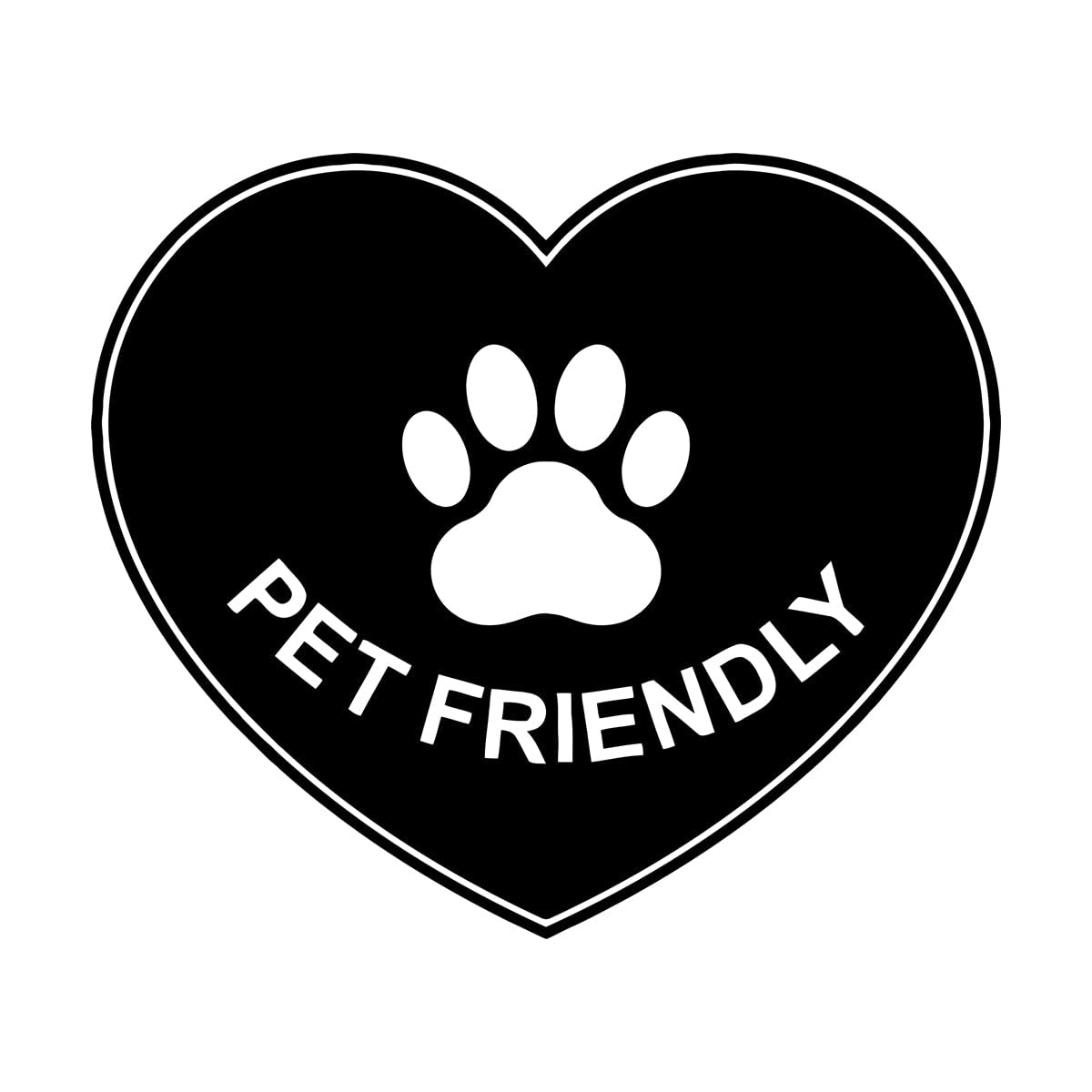 Wall Stickers Pet Friendly Sign Animal Love Cafe Lounge Store 36x41.1cm Art Mural Painting Small Black — image 1