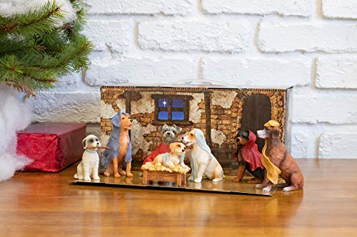 Dogs With Blanket Robes Christmas Nativity 7 Piece Set #TOP1