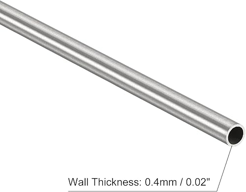 Miniatura 8 de uxcell 4 tubos de acero inoxidable 304, OD 0.157 in x 0.008 in pared gruesa 7.874 in longitud capilar tubo de metal para maquinaria industrial