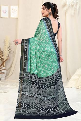 Image of MIRCHI FASHION Women Saree | Chiffon Batik Printed Breathable Regular Use Sari with Blouse