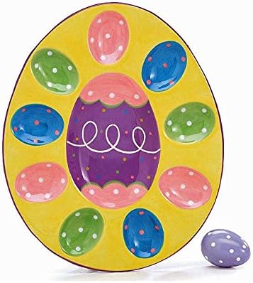 BestPysanky Ceramic Easter Egg Display 11.75 Inches