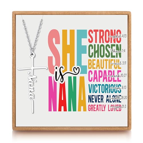 JoycuFF Mother's Day Birthday Religious Necklace Gifts for Women Cross Pendant Necklace for Mother Nana