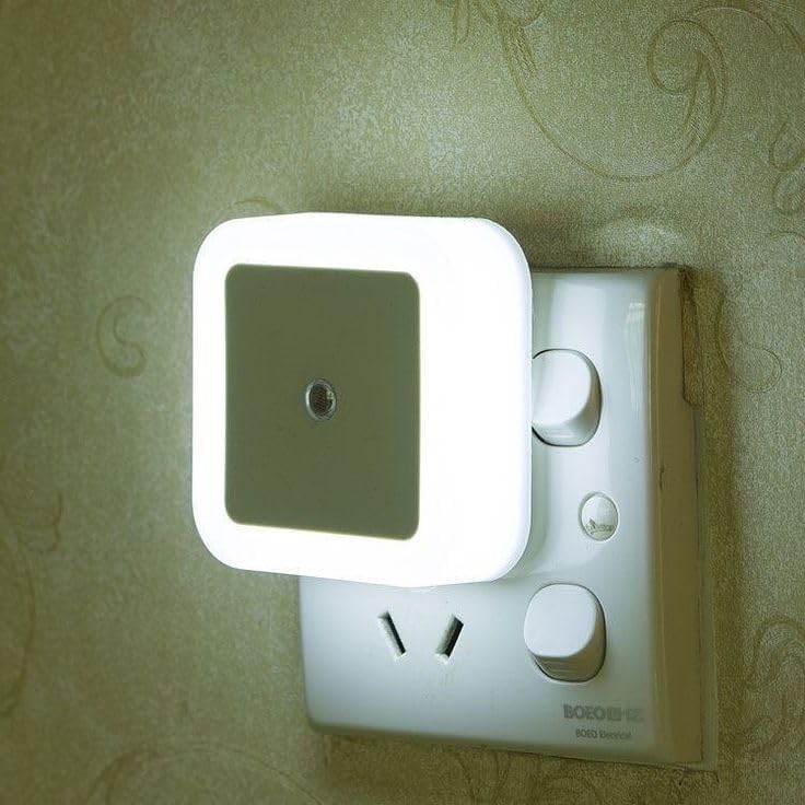 Image of LED Night Light with Motion Sensor, Smart Automatic ON /Off, 0.5W Energy Saving, White Plug-in Lamp for Bedroom, Hallway, Stairs, Kitchen, Bathroom (01)