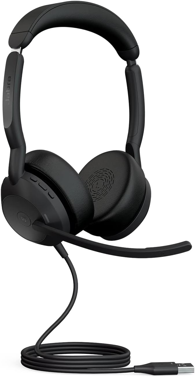 Jabra Evolve2 50 - Wired Stereo Headset Air Comfort - Active Noise Cancelling Microphones (ANC) - Certified for MS Teams, Compatible with Other Platforms - Black