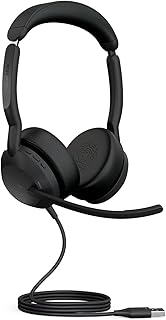 Jabra Evolve2 50 Wired Stereo Headset with Jabra Air Comfort Technology, Noise-cancelling Mics, and Active Noise Cancellation - MS Teams Certified, Works with All Other Platforms - Black
