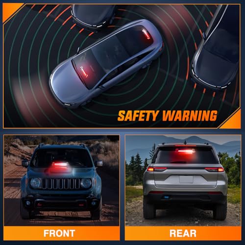 Image of Nilight 12LED Traffic Advisor Strobe Light Bar Red White Hazard Safety | Emergency Warning Dash Front /Rear Windshield Flashing Lights for Cars Trucks Police Firefighter Plow Construction Vehicles