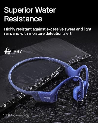 Image of SHOKZ OpenRun, Bone Conduction Headphones,Open-Ear Bluetooth Wireless Sport Headphones for Running & Workout,Sweat Resistant, Long 8H Playtime,Mic,Hair Band-Standard-Blue (Pack of 2)
