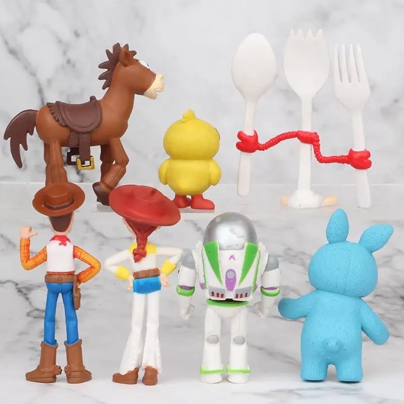 Image of Mini Action Figures, Multiple Character Collectible Set, Car Dashboard, Decoration and Cake Topper Toys for Fans 5-15 cm (7 Pcs Adorable Toy & Story Playset)