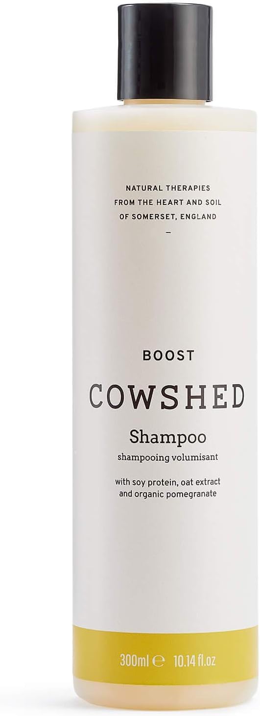 Cowshed Boost Shampoo 300ml | Volumising Shampoo for Fine Hair | Natural, Vegan, & Paraben Free | Cleansing & Detangling with Wheat Protein, Oat Extract, and Lemon