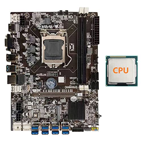 Rouptcyscyt B75 BTC Mining Motherboard+Random CPU LGA1155 8XPCIE USB Support 2XDDR3 MSATA B75 USB BTC Miner Motherboard