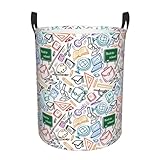 Matériau de haute qualité : fabriqué à partir de tissu Oxford imperméable (100 % polyester), ce panier circulaire pour la rentrée scolaire est robuste et garde le contenu sec et propre, ce qui en fait un choix idéal pour les paniers à linge, les paniers à linge pour enfants et les paniers à linge de chambre d'enfant