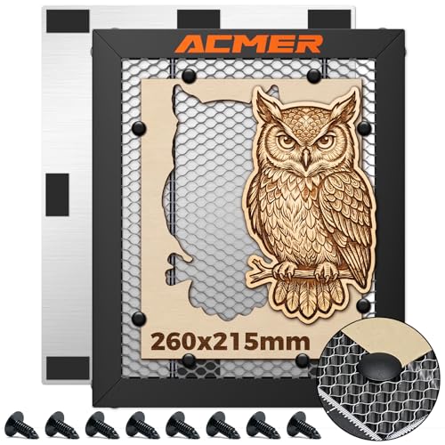 ACMER Honeycomb Laser Bed Honeycomb Working Table with Aluminum Panel Cutting Table for Laser Engraver Cutting Machine Fast Heat Dissipation and Desktop Protection 260x215