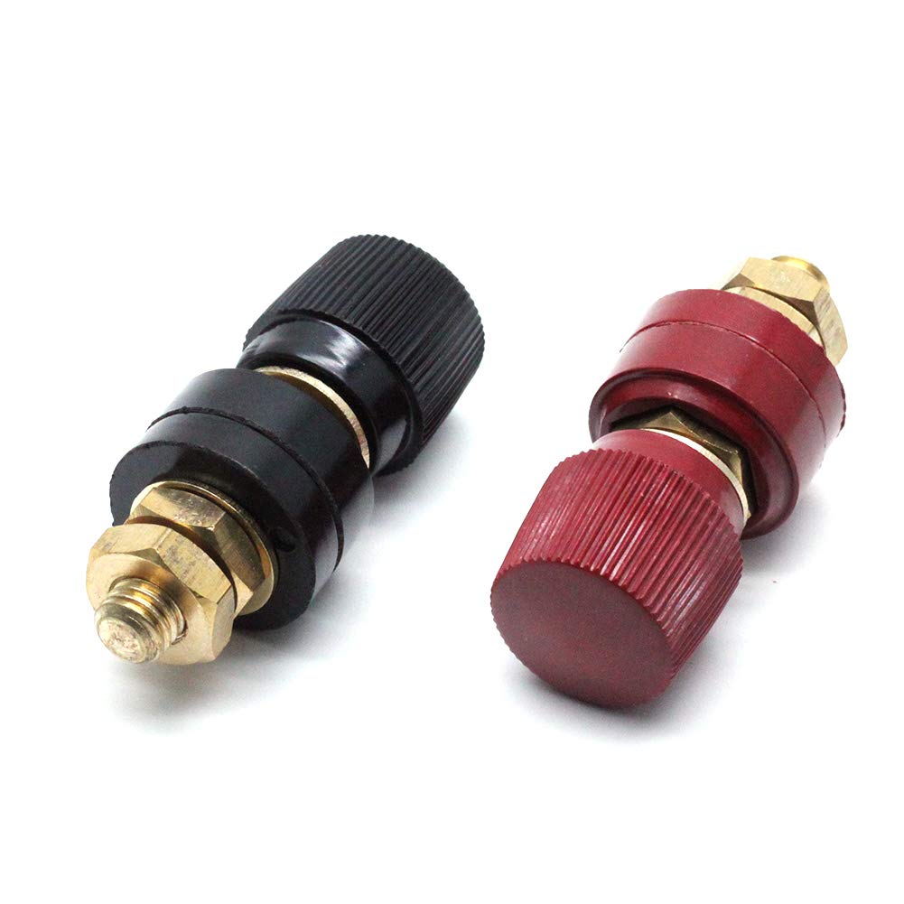 5/16 Inch Stud 8mm Remote Battery Power Junction Post Connector, Red and Black Battery Terminal Post, 2Pcs
