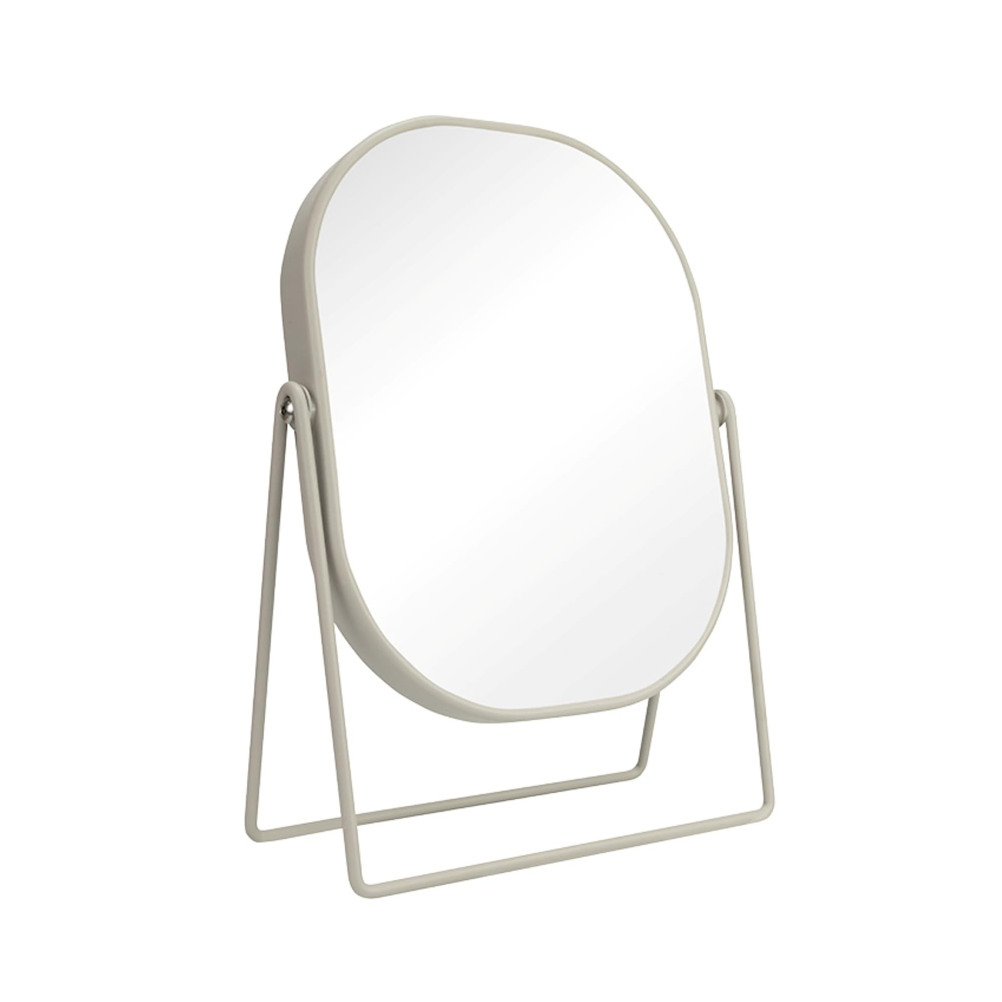Jean & Len 20x27cm Iron Vanity Mirror - Heavy Duty & Scratch Resistant - Matte & Stylish Finish - 3x Magnification Back - Oval Small Mirror