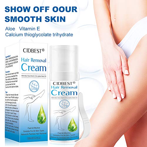 Hair Removal Cream, Depilatory Cream, Body Hair Remover Cream for Women and Men, Skin friendly Painless formula with Aloe Vera & Vitamin E