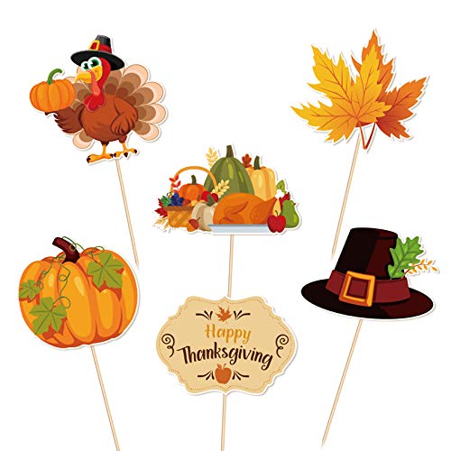 Thanksgiving Food Picks Cupcake Toppers Decorations - Turkey Day Fall Appetizers Toothpicks Sticks Party Supplies 144Ct #TOP23