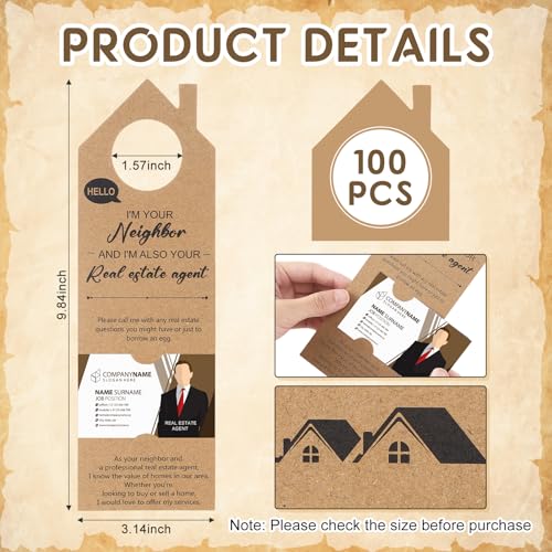 100 Pcs Open House Signs Kits, Kraft Color, Door Hanger - Image 2