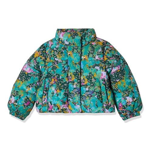 Amazon Essentials Chaqueta Acolchada y Recortada con Cremallera Completa (Acolchado Mate o Forro Polar) Niña, Textura Moteada, 9 años