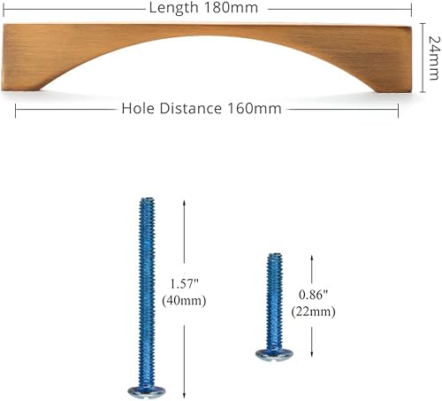 Miniatura 10 de Myxekllo Paquete de 4 tiradores de cajón de gabinete, manijas con forma de puente de café cepillado para cajones, accesorios de gabinete de baño