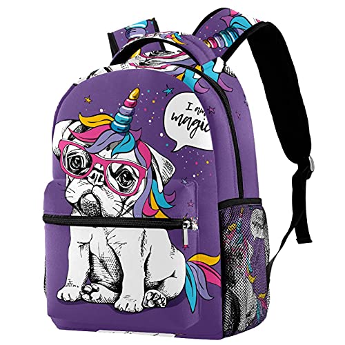Sac à dos décontracté licorne rose résistant et spacieux pour femme