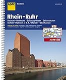 ADAC Stadtatlas Rhein-Ruhr: Bochum. Dortmund. Duisburg. Essen. Gelsenkirchen. Krefeld. Mülheim a. d. .R.. Münster. Oberhausen. Insgesamt 74 Städte und Gemeinden (ADAC Stadtatlanten 1:20.000)