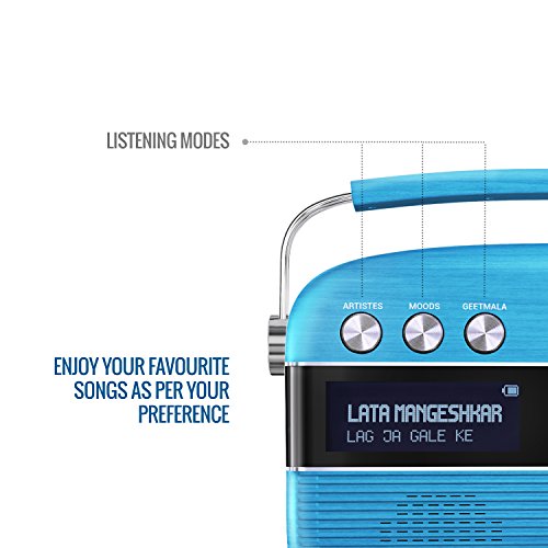 Image of Saregama Carvaan Hindi - Portable Music Player with 5000 Preloaded Songs, FM /BT /AUX (Electric Blue)