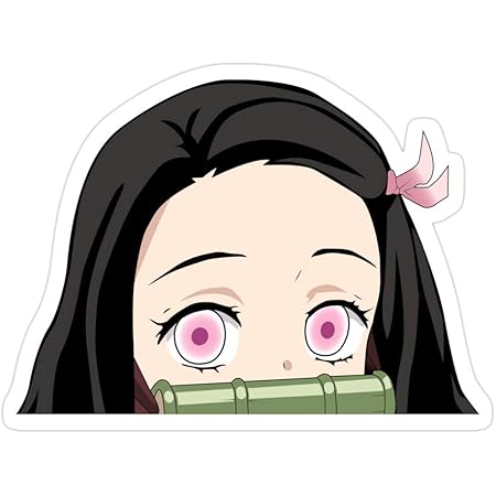 amazon com vfreem 3 pcs pack nezuko kamado peeker demon slayer 3x4 inch die cut stickers decals for laptop window car bumper helmet water bottle automotive