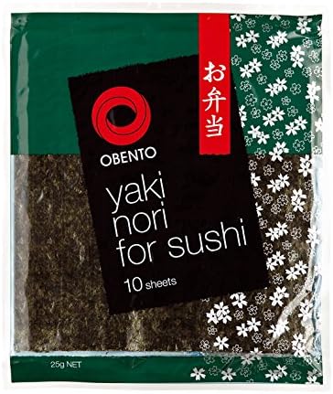 Obento Yaki Nori Roasted Sushi Seaweed 10 Sheets 25g-Re-sealable Package