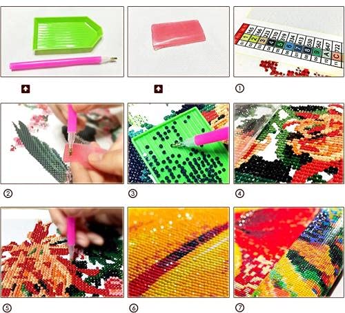 Peinture Diamant 5D DIY – Kit Complet Long Bateau Viking 30x40 Cm – Broderie Strass Brillante