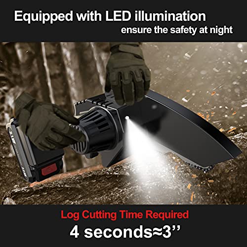 Mini-Kettensäge Kabellose 10,2 cm elektrische Power Kettensägen mit 2 Batterien, Einhand-Hand-Kettensäge für Ast… – Bild 5